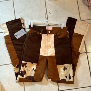 REVICE Bonnie & Clyde 28 cowhide patchwork pants